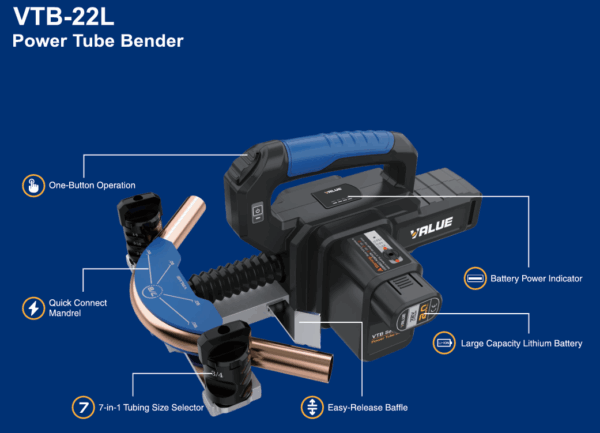 VTB-22L   عدة كهربائية لثني أنابيب النحاس بأقطار مختلفة - Image 4