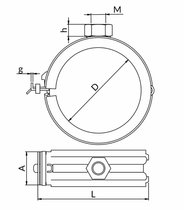 مشبك تعليق الأنابيب بأقطار 31 مم سهل الاستخدام     Pipe Clamp 31mm UPGSB-1BK - Image 4